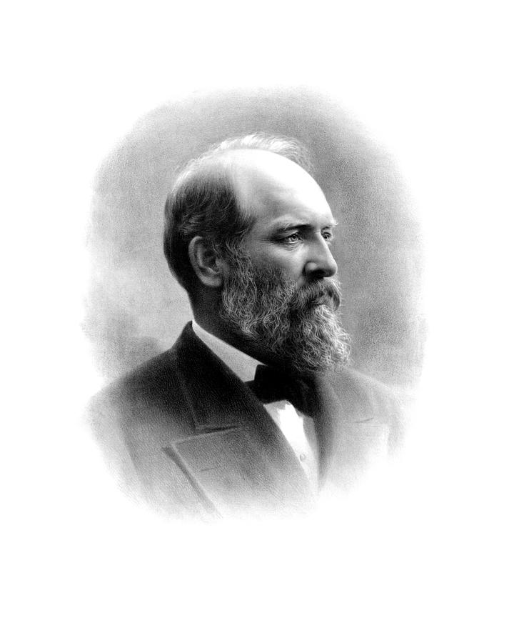 James Garfield Drawing - President James Garfield #2 by War Is Hell Store