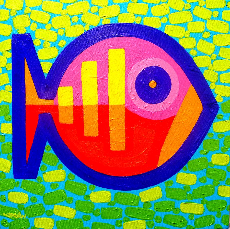 Psychedelic Fish Painting By John Nolan - Pixels