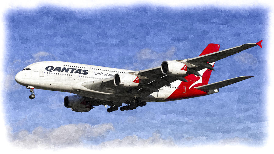 Qantas Airbus A380 Art #4 Photograph by David Pyatt