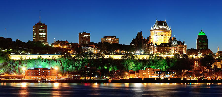 Quebec City at night #3 Photograph by Songquan Deng