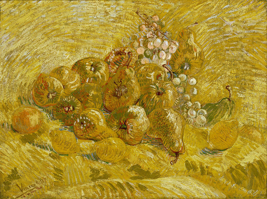 Quinces lemons pears and grapes #7 Painting by Vincent van Gogh