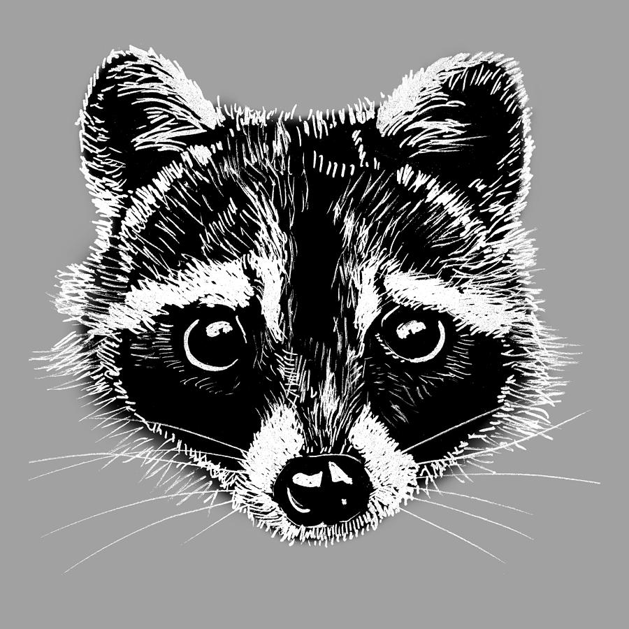 Raccoon #3 Painting by Masha Batkova