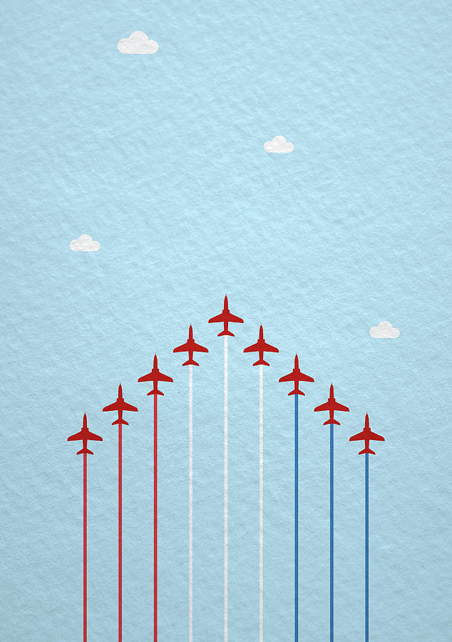 Reds Photograph - RAF Red Arrows in formation by Samuel Whitton Reds Photograph - RAF Red Arrows in formation by Samuel Whitton