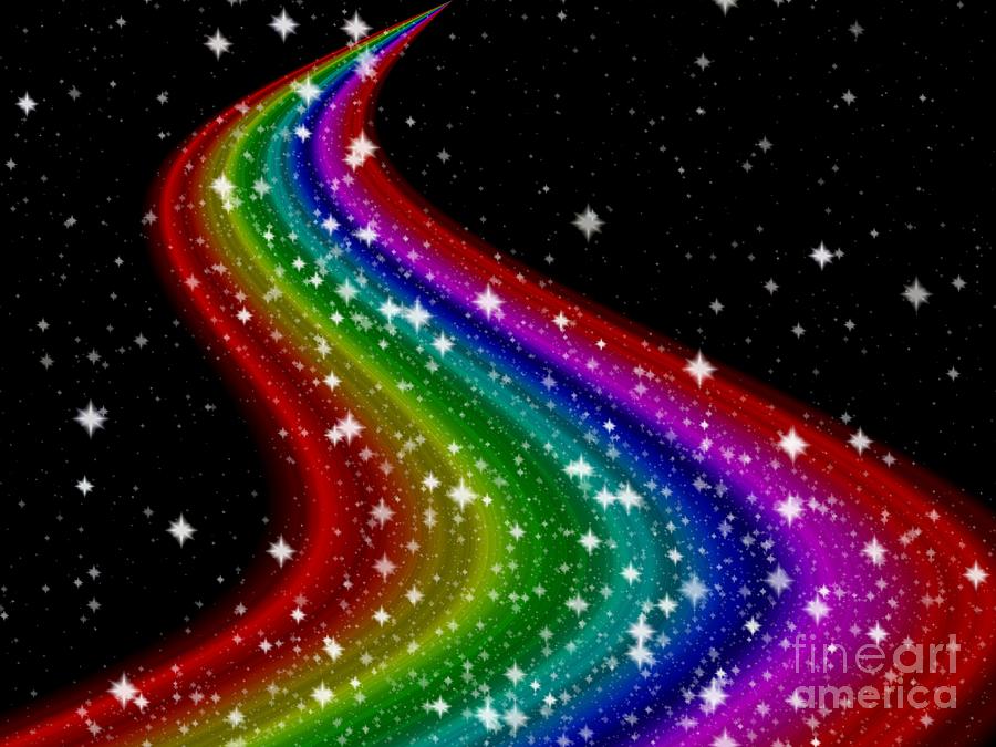 Rainbow Milky Way Digital Art