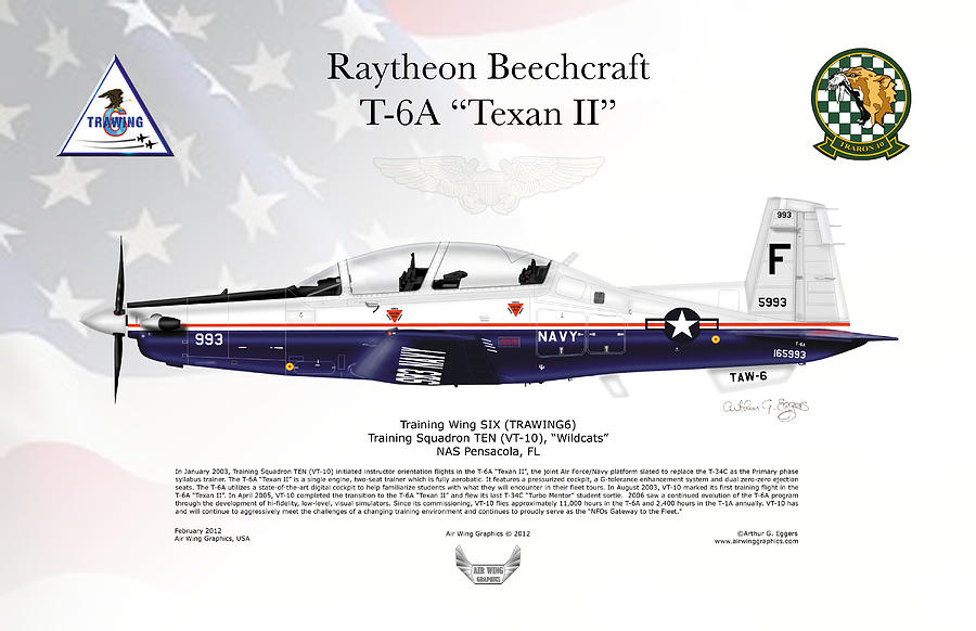 Raytheon Beechcraft T-6A Texan II #2 Digital Art by Arthur Eggers