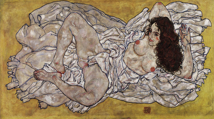 Egon Schiele Painting - Reclining Woman #3 by Egon Schiele