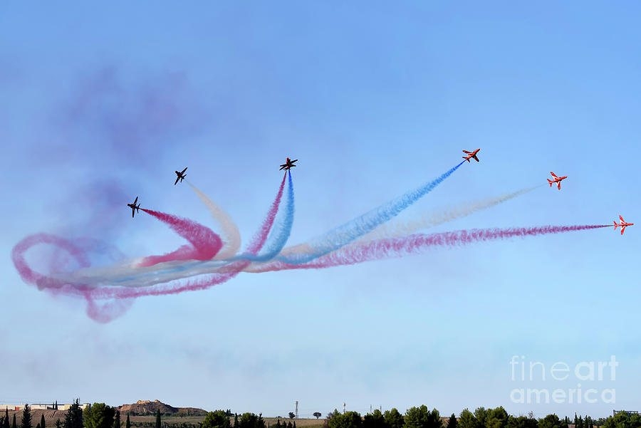 Red Arrows aerobatic team  #4 Photograph by George Atsametakis