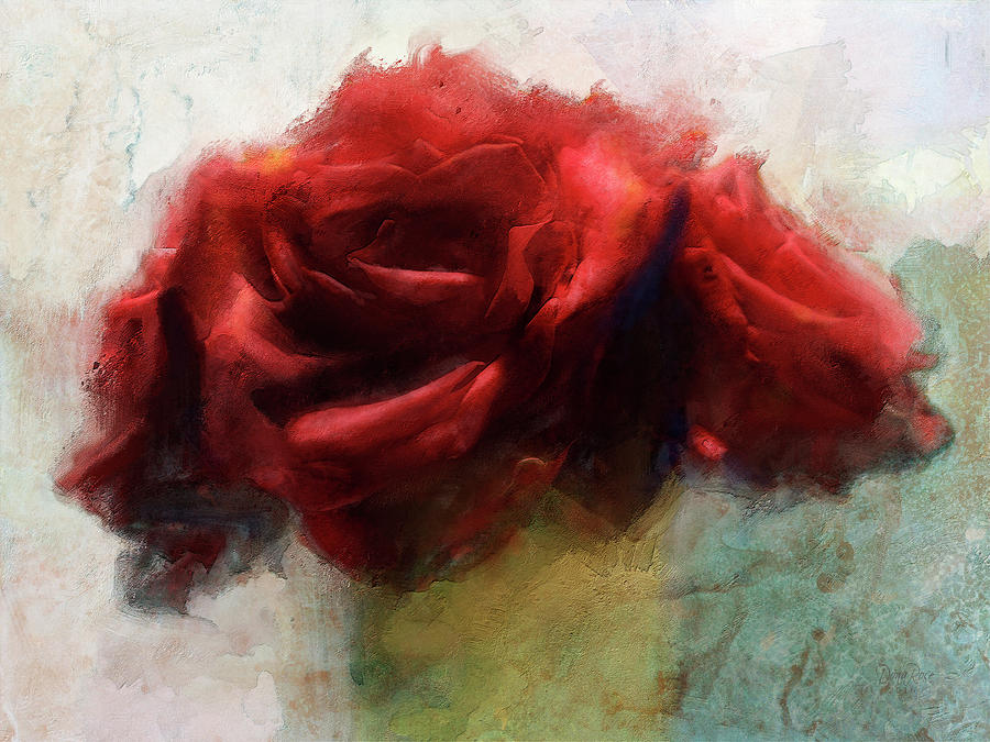 Red Roses #3 Painting by DonaRose