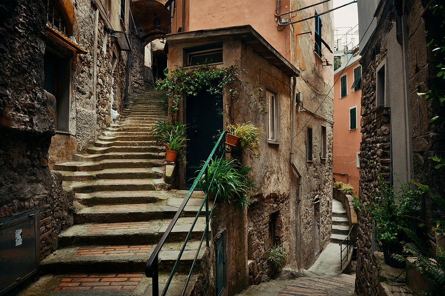 Riomaggiore alley  #3 Photograph by Songquan Deng