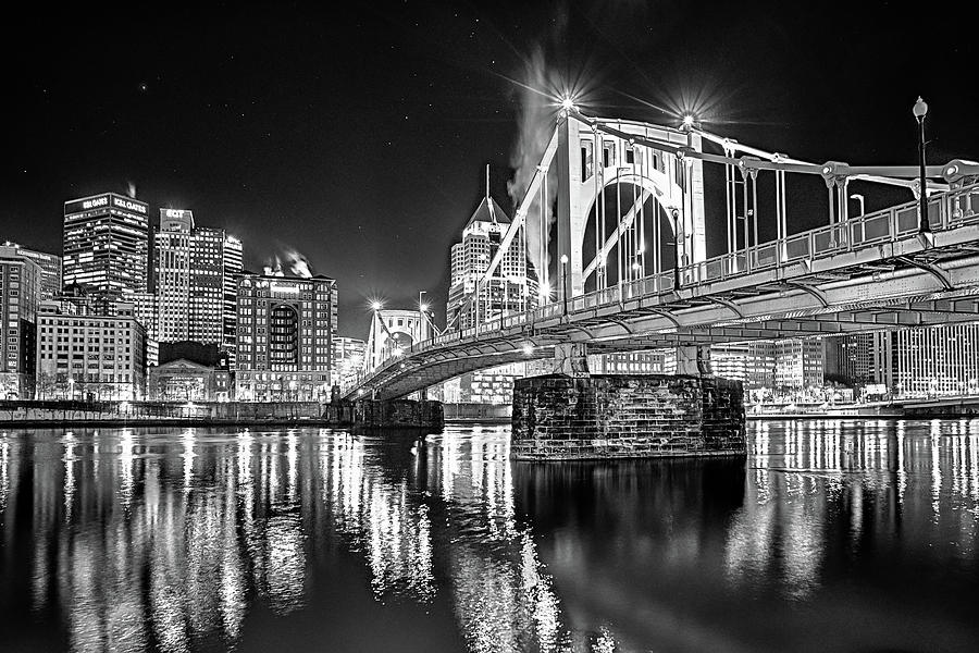 Roberto Clemente Bridge And Pittsburgh Downtown #3 Photograph by Alex Grichenko