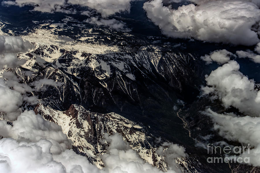 Rocky Mountains in Colorado with Snow Aerial Black and White #4 Photograph by David Oppenheimer