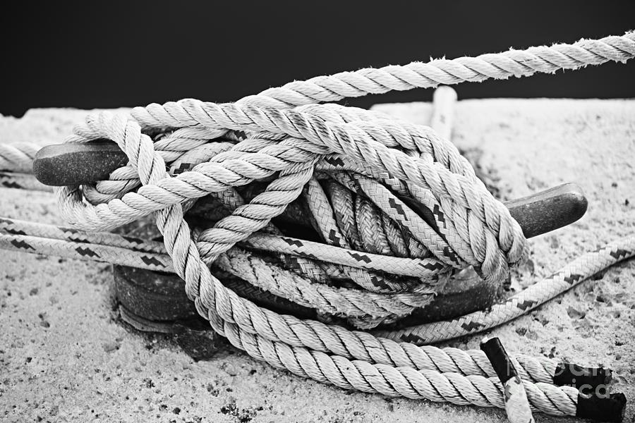 Ropes on cleat 1 Photograph by Elena Elisseeva