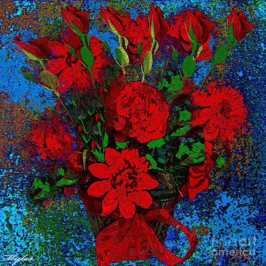 Roses are Red #3 Painting by Saundra Myles