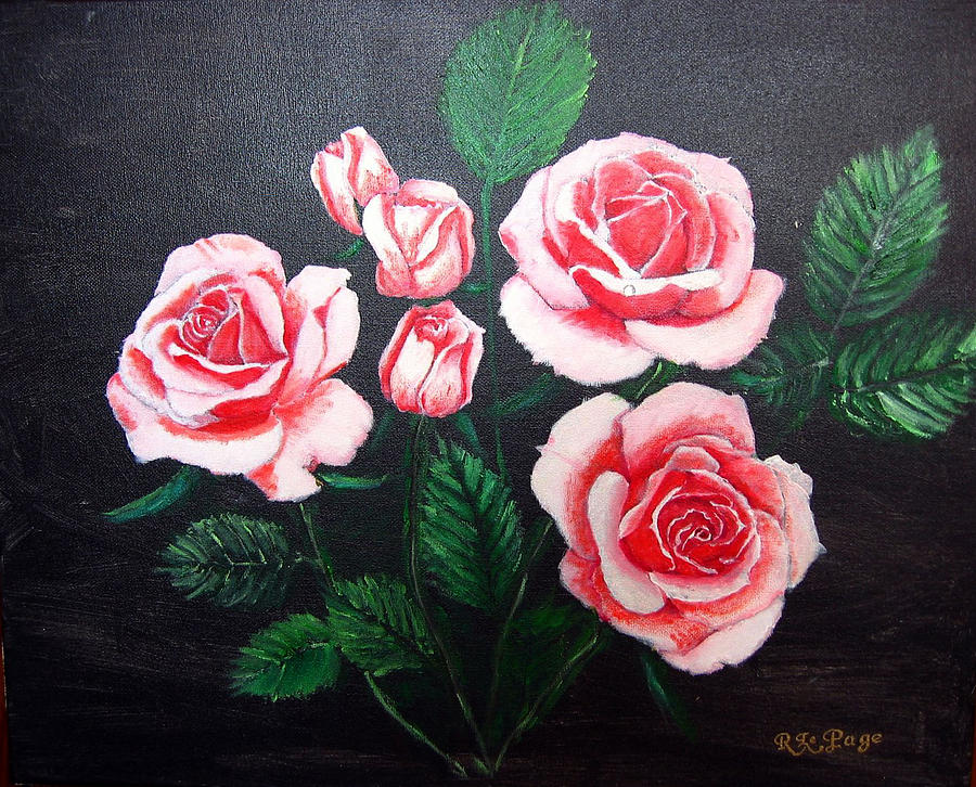 3 Roses Painting by Richard Le Page