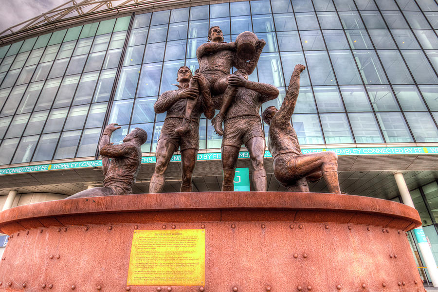 Rugby League Legends statue Wembley stadium #3 Photograph by David Pyatt
