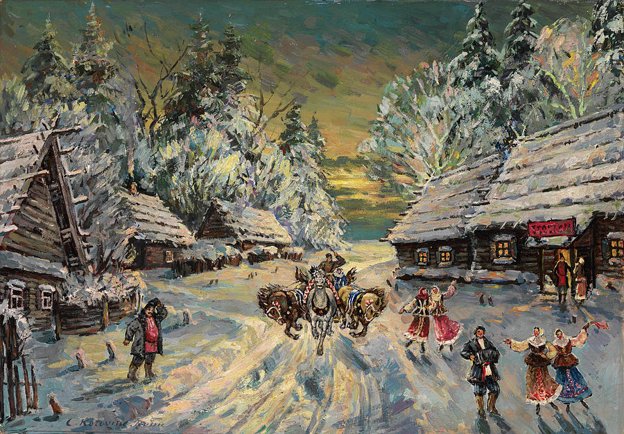 Russian Winter #3 Painting by MotionAge Designs