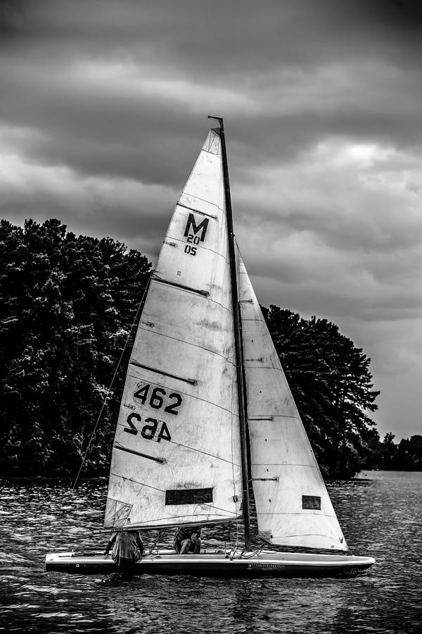 Sail Boat On Large Lake #3 Photograph by Alex Grichenko