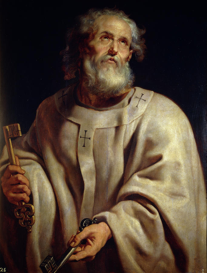Portrait Painting - Saint Peter  #3 by Peter Paul Rubens
