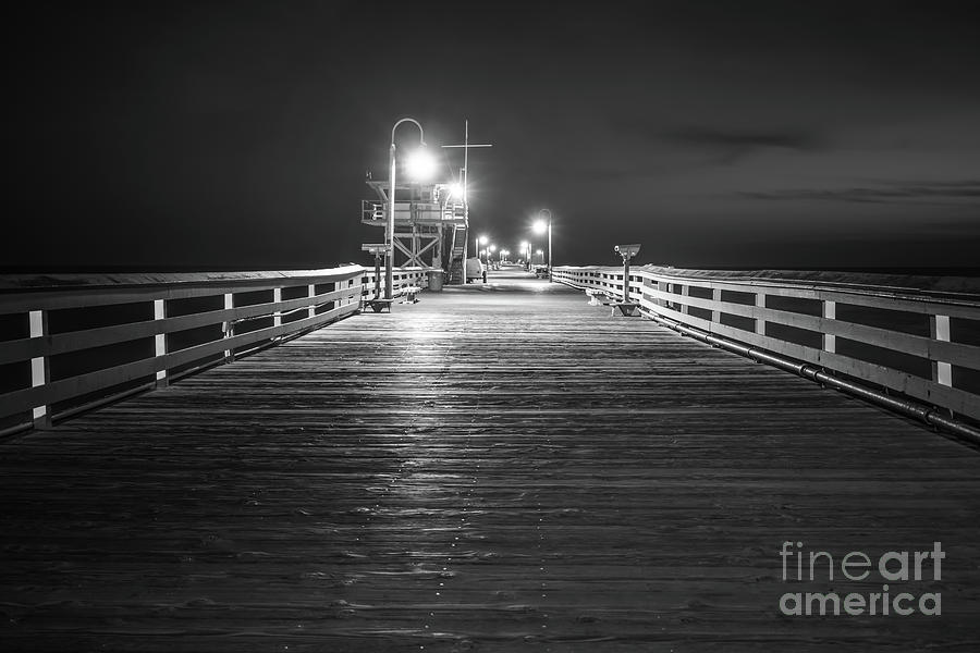 San Clemente Pier Black and White Picture #3 Photograph by Paul Velgos