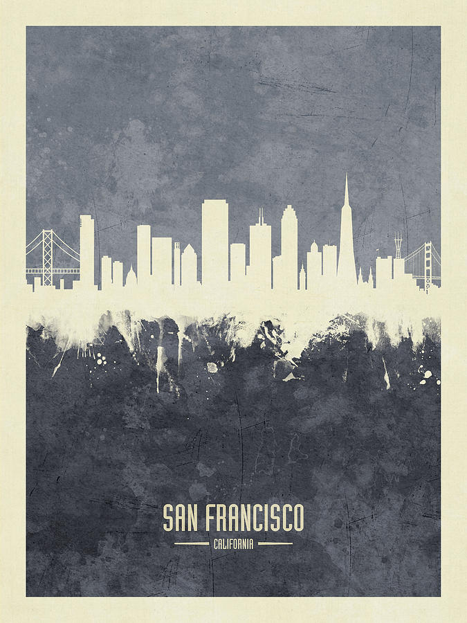 San Francisco California Skyline Digital Art By Michael Tompsett