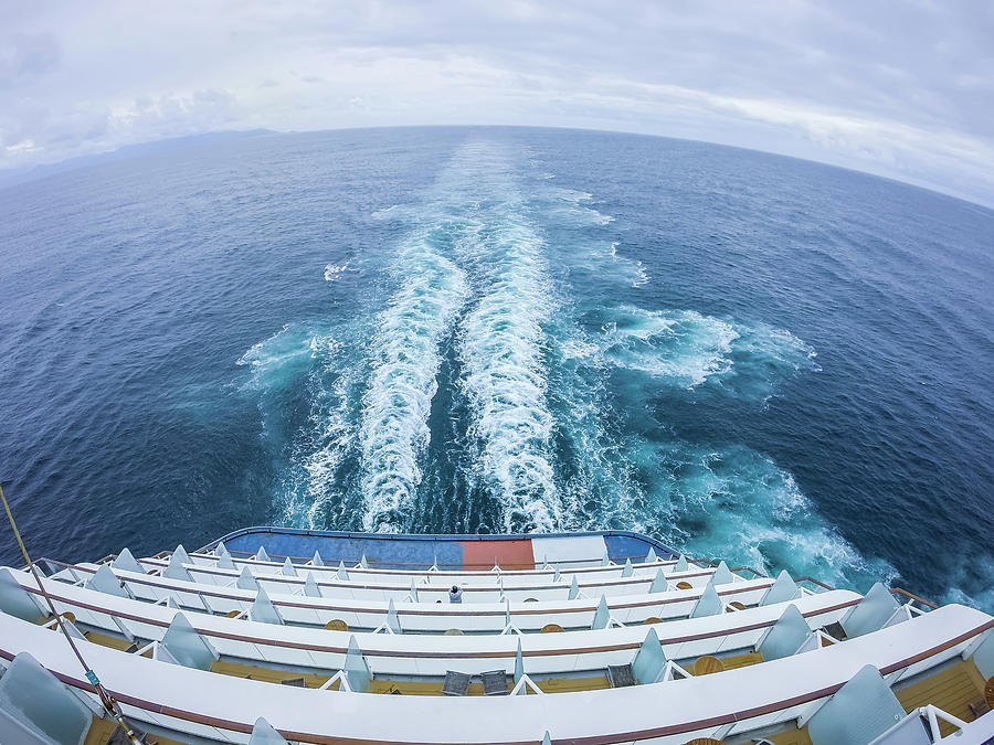 Scenes On Deck Of Cruise Ship Linerin Pacific Ocean #3 Photograph by Alex Grichenko