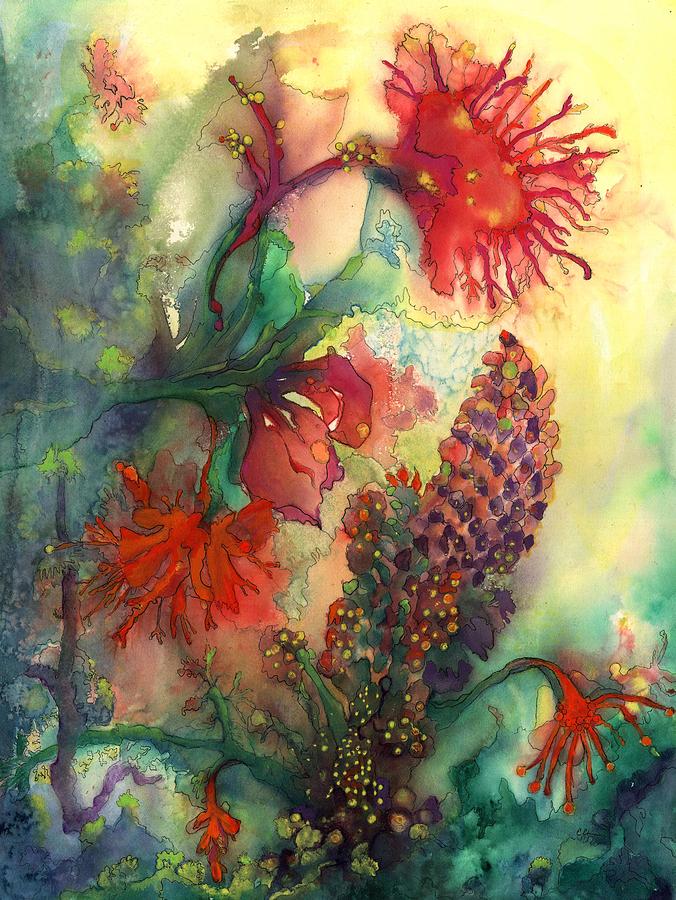 Sea Flowers Painting by Cheryl Ehlers