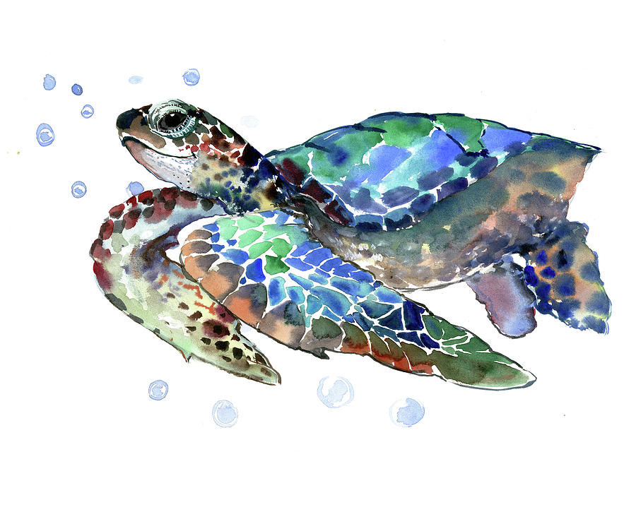 Sea Turtle #3 Painting by Suren Nersisyan