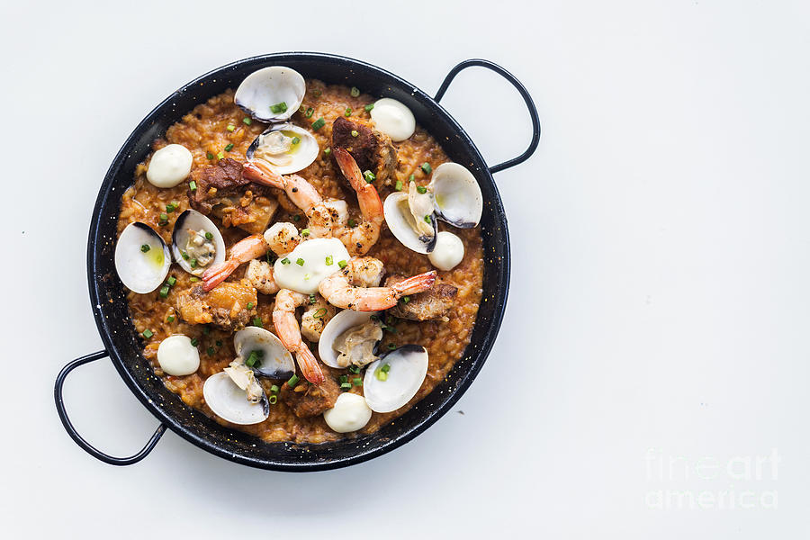 Cuisine Photograph - Seafood And Rice Paella Traditional Spanish Food #3 by JM Travel Photography