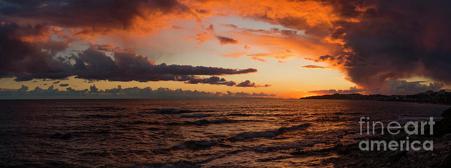 Seascape with clouds at sunset, Andalusia, Spain #3 Photograph by Perry Van Munster