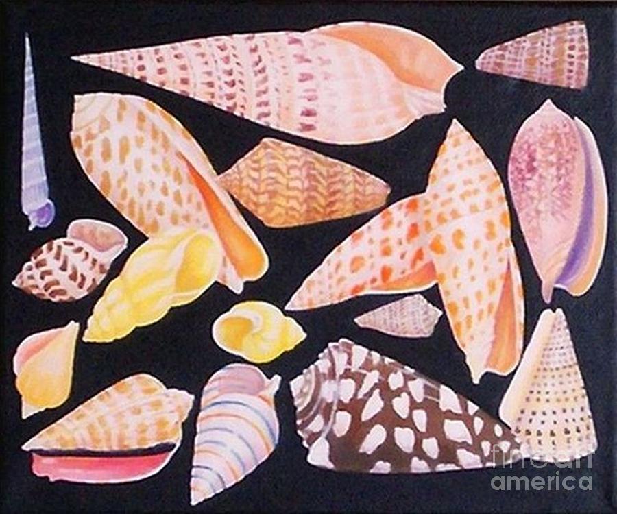 Seashells Painting - Seashell Quartet by Janet Summers-Tembeli Seashells Painting - Seashell Quartet by Janet Summers-Tembeli