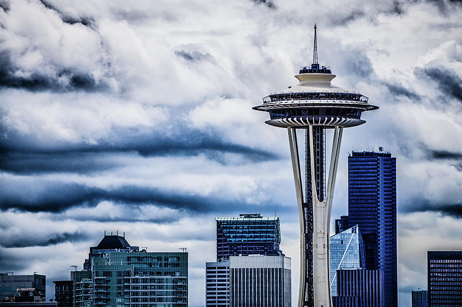 Seattle Washington Cityscape Skyline On Partly Cloudy Day #3 Photograph by Alex Grichenko