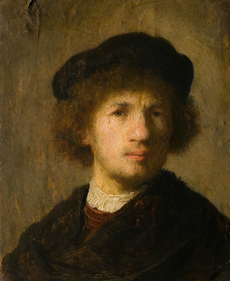 Self-Portrait, from 1630 Painting by Rembrandt