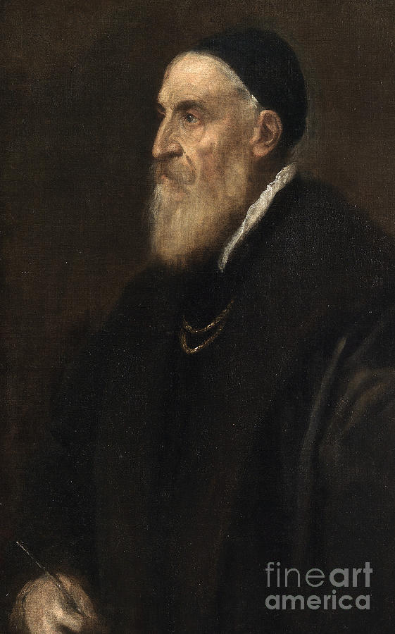 Titian Painting - Self Portrait by Titian