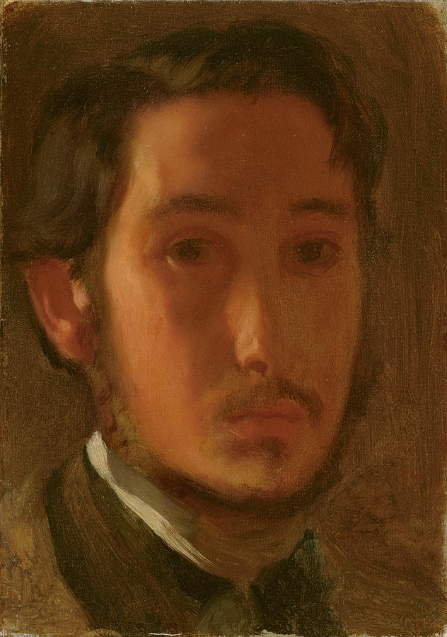 Self Portrait With White Collar #3 Painting by Edgar Degas