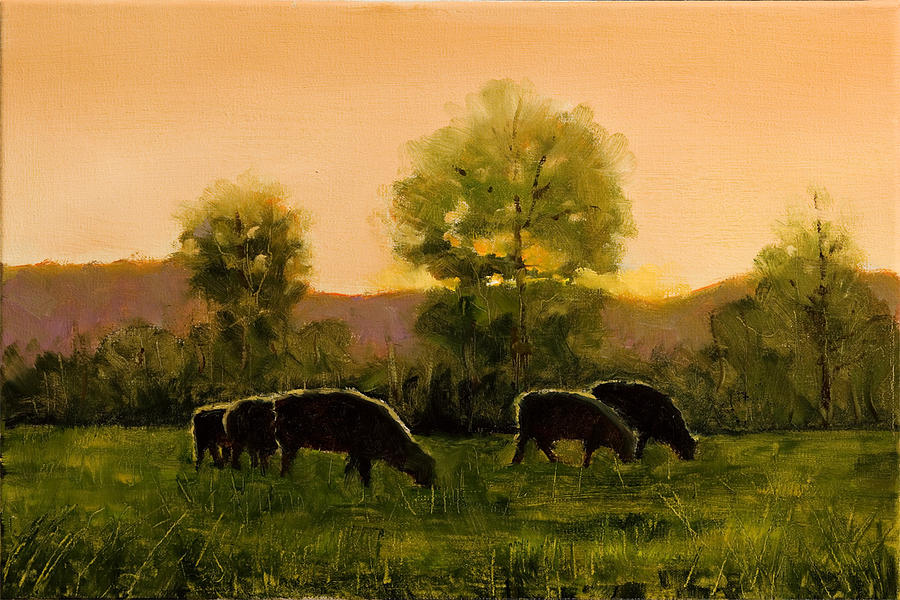 Sheep In The Pasture #3 Painting by John Reynolds