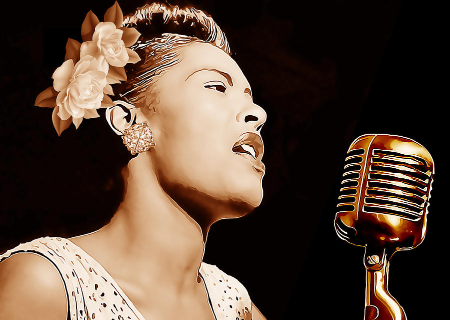 Singer Billie Holiday #3 Mixed Media by Marvin Blaine