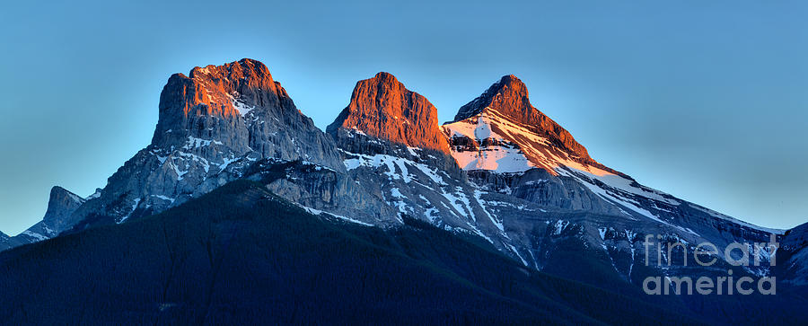 3 Sisters Sunset Glow Photograph by Adam Jewell