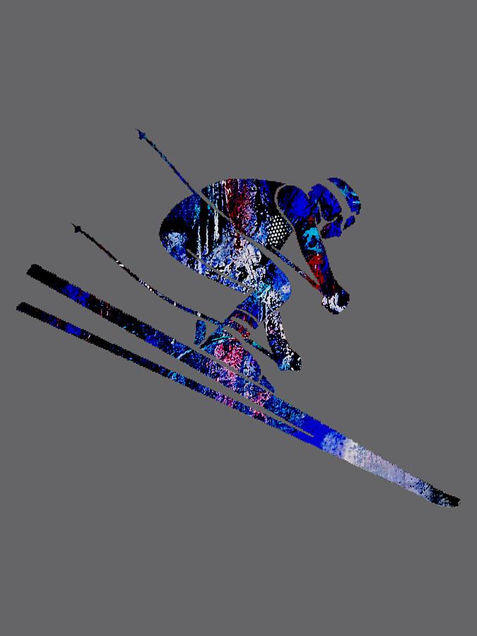 Winter Mixed Media - Skiing Collection #3 by Marvin Blaine
