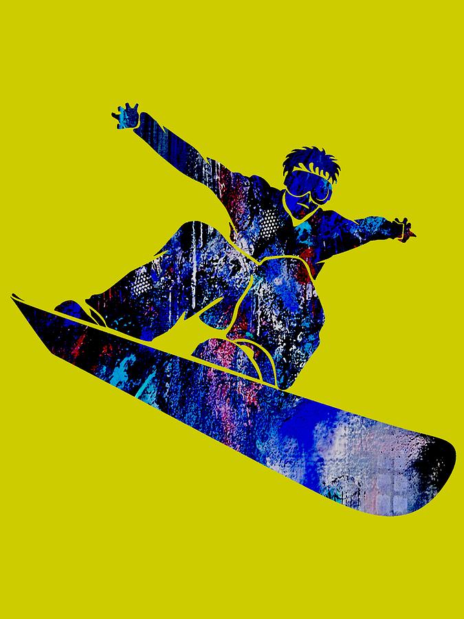 Winter Mixed Media - Snowboarder Collection #3 by Marvin Blaine