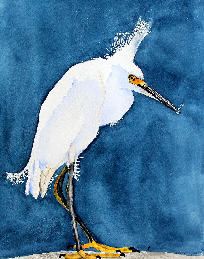 Nature Painting - Snowy Egret #3 by Betty Moore