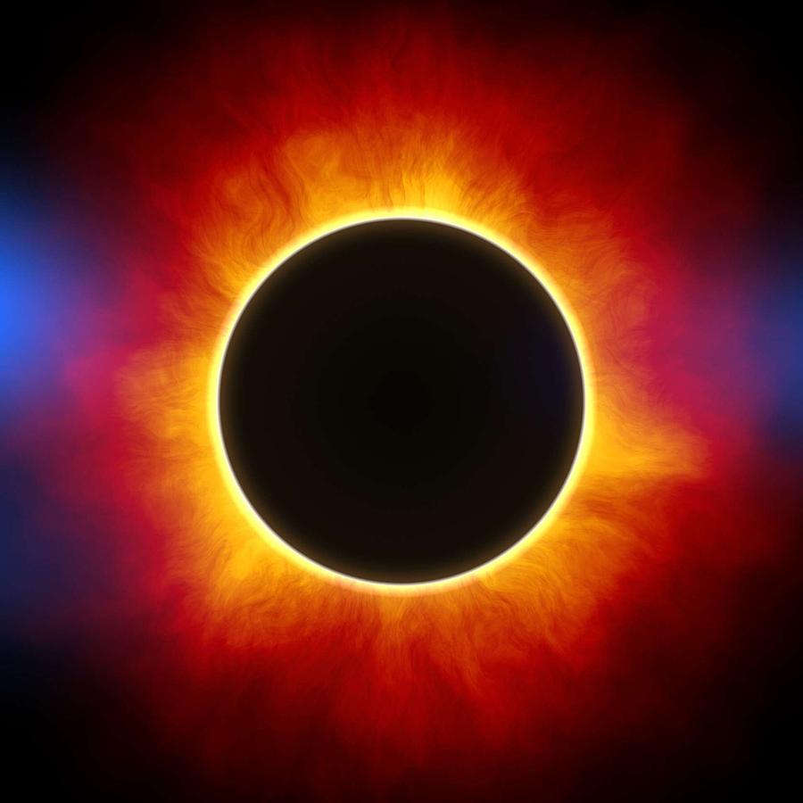 Solar Eclipse 2017 linocut