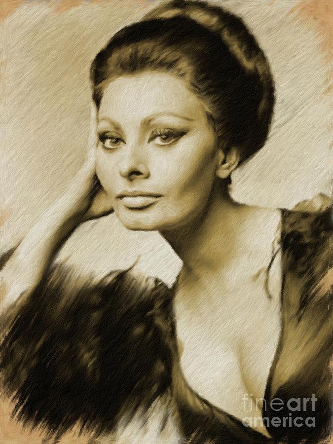 Hollywood Painting - Sophia Loren, Vintage Actress #3 by Esoterica Art Agency