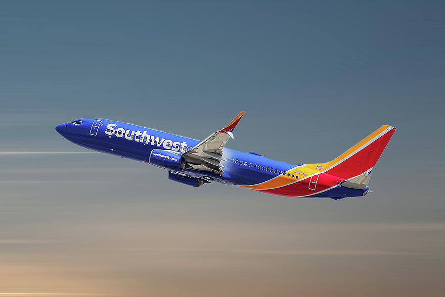 Southwest Mixed Media - Southwest Airlines Boeing 737-8H4 #3 by Smart Aviation