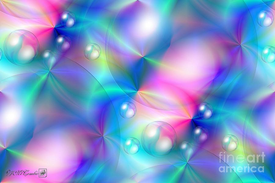 Spectrum Lights Balls and Bubbles Series I #3 Digital Art by J McCombie