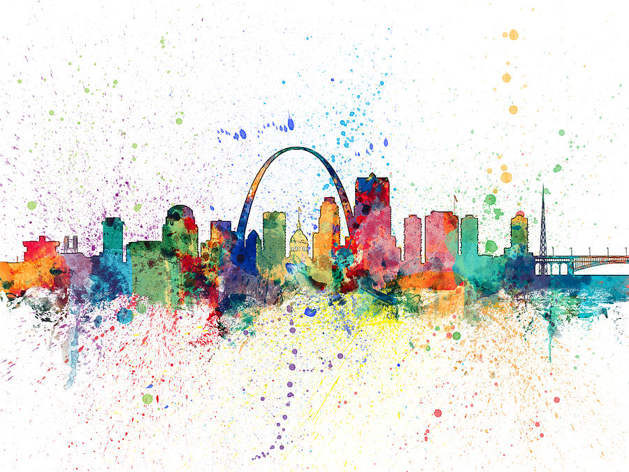 St Louis Digital Art - St Louis Missouri Skyline by Michael Tompsett