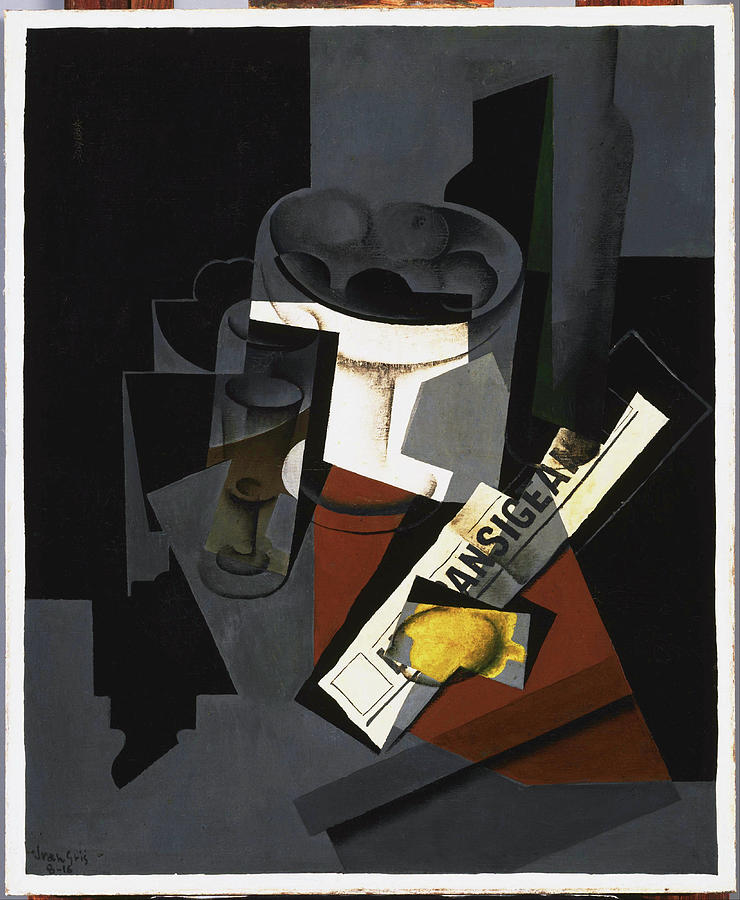 Newspaper Painting - Still Life with Newspaper  #4 by Juan Gris
