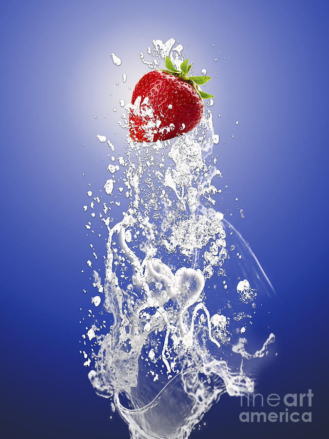 Strawberry Mixed Media - Strawberry Splash #3 by Marvin Blaine