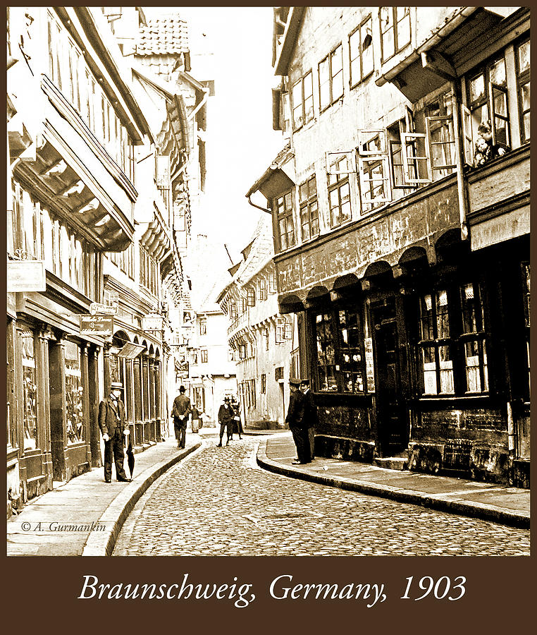 Street Scene Braunschweig, Germany 1903 #1 Photograph by A Macarthur Gurmankin