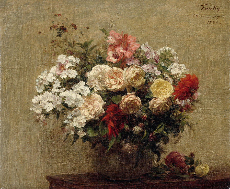 Summer Flowers, from 1880 Painting by Henri Fantin-Latour Summer Flowers, from 1880 Painting by Henri Fantin-Latour