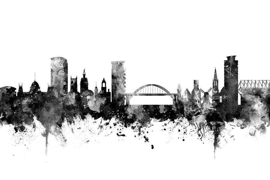 Sunderland England Skyline #3 Digital Art by Michael Tompsett